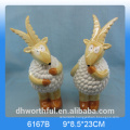 Creative animal figurine ceramic goat ornament